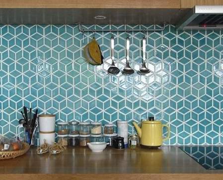 plave kuhinjske zidne pločice sa 3d efektom