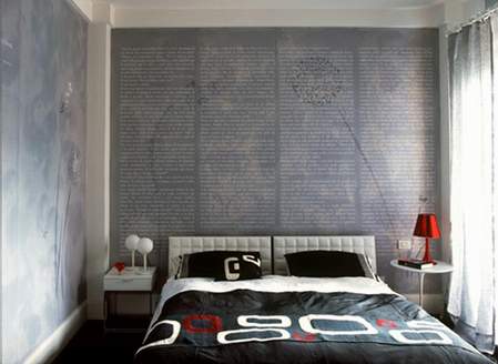 poruke i stihovi na zidu spavaće sobe
