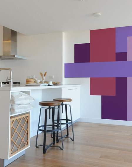 oslikavanje zidova u kuhinji geometrijskim motivima